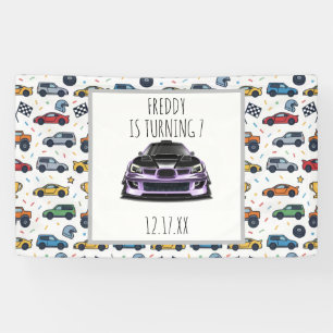squint eye purple hand drawn art banner