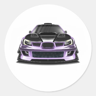 squint eye purple hand drawn art  classic round sticker