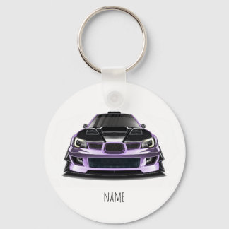 squint eye purple hand drawn art  keychain