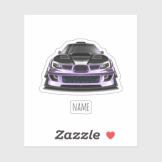 squint eye purple hand drawn art  sticker