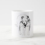 Squinting Against the Sun Giant Coffee Mug<br><div class="desc">This bold ink rendering captures a dog mid-stride,  eyes narrowed as if bracing against the brightness. It’s a raw,  honest moment that makes every sip feel grounded and real. A perfect piece for anyone who admires canine grit.</div>