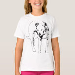 Squinting Against the Sun T-Shirt<br><div class="desc">This bold ink rendering captures a dog mid-stride,  eyes narrowed as if bracing against the brightness. It’s a raw,  honest moment that makes every sip feel grounded and real. A perfect piece for anyone who admires canine grit.</div>