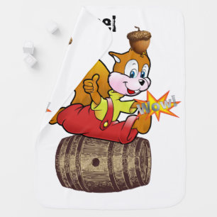 Squirrel Acorn Barrel Baby Blanket