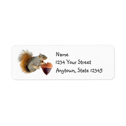Squirrel Acorn Heart Address Labels
