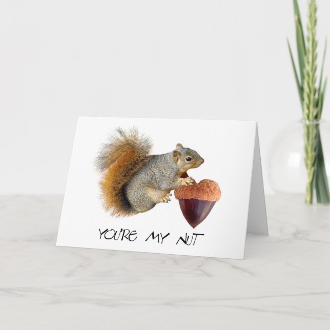 Squirrel Acorn Heart Nut Card (Front)