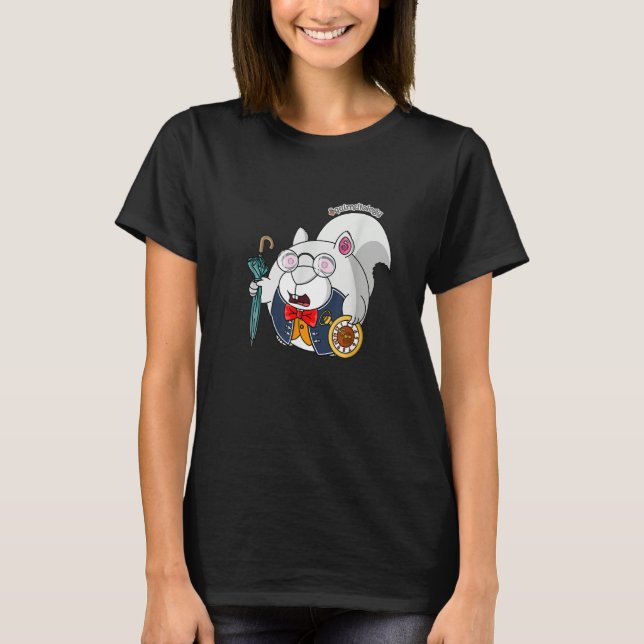 Squirrel  Alice in Wonderland White Rabbit T-Shirt (Front)
