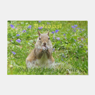 Squirrel Amongst Wild Violets  Doormat