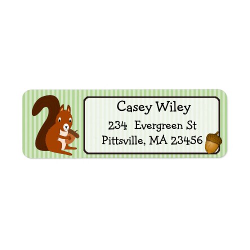 Squirrel and Acorn Return Address Label