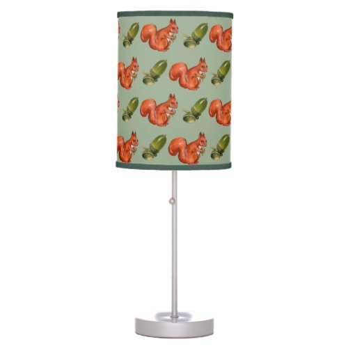 Squirrel and Acorn Table Lamp