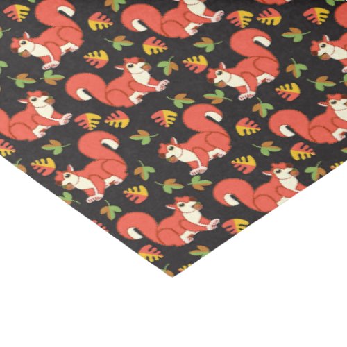 Squirrel and Autumn Leaf Pattern Tissue Paper