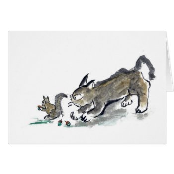 Squirrel And Cat by Nine_Lives_Studio at Zazzle
