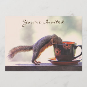 Squirrel and Coffee Cup Invitation