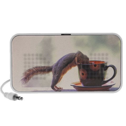 Squirrel and Coffee Cup Mini Speaker (Front)