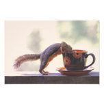 Squirrel and Coffee Cup Photo Print