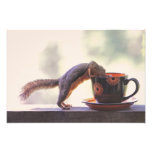 Squirrel and Coffee Cup Photo Print Squirrel and Coffee Cup Photo Print