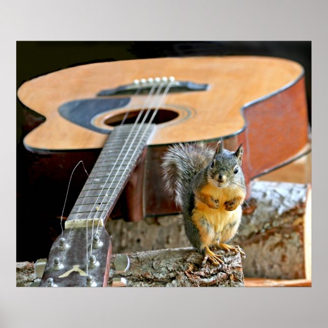 Squirrel and Guitar Poster (Front)