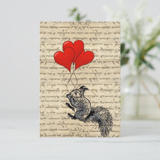 Squirrel and heart balloons (Standing Front)