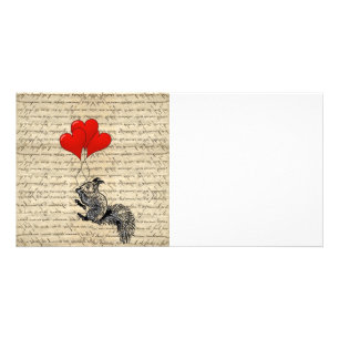 Squirrel and heart balloons card