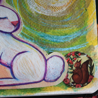 Squirrel and Holly winter Red Squirrels Classic Round Sticker