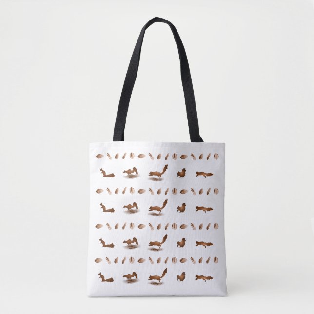 squirrel and nuts pattern tote bag (Front)