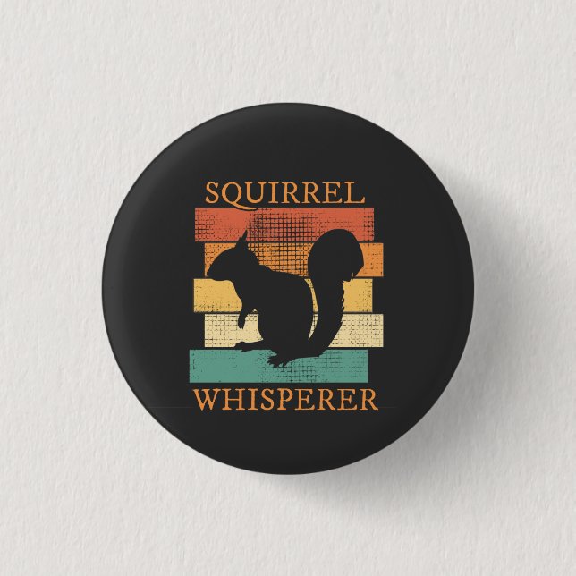 Squirrel Animal Forest Retro Button (Front)