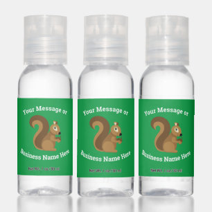 Squirrel Animal Nature Business Logo Message Name Hand Sanitizer