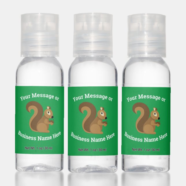 Squirrel Animal Nature Business Logo Message Name Hand Sanitizer (Set)