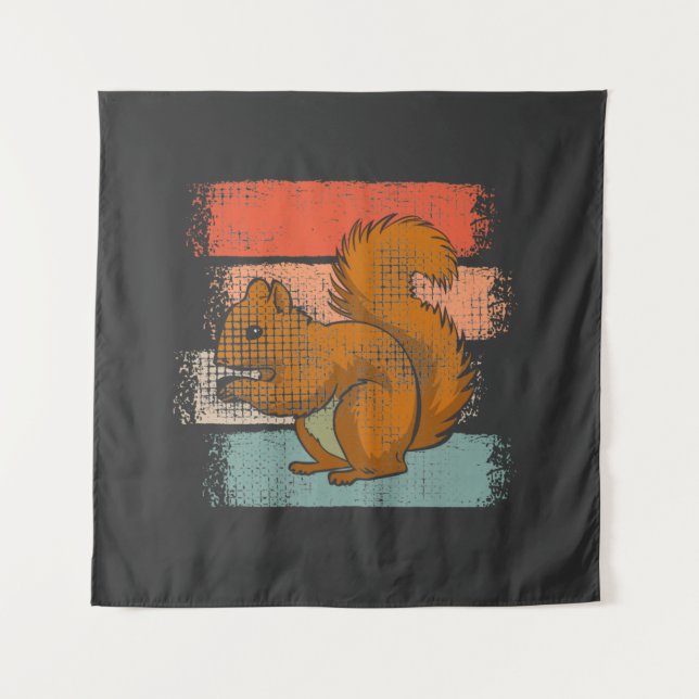 Squirrel Animal Retro Tapestry (Front)