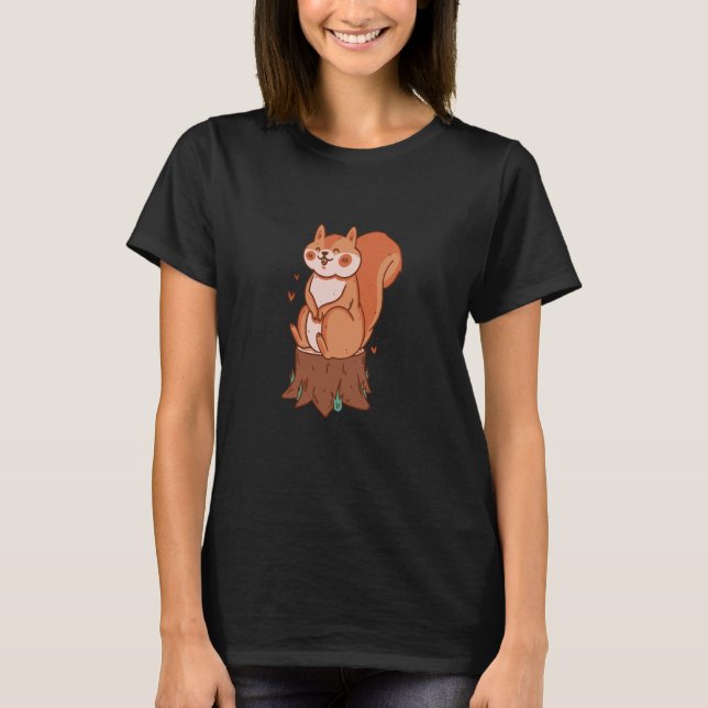 Squirrel Animals Cute T-Shirt (Front)