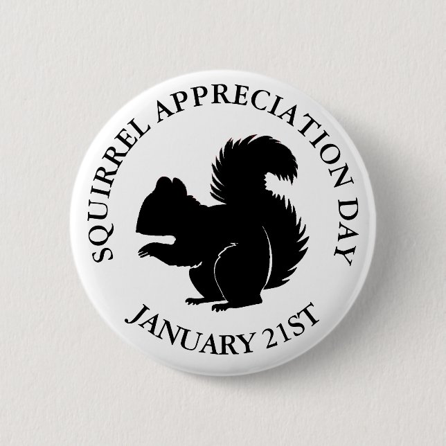 Squirrel Appreciation Day January 21st Button (Front)