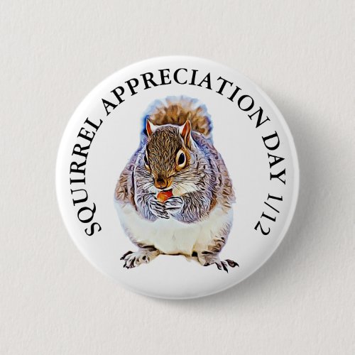 Squirrel Appreciation Day January 21st Button