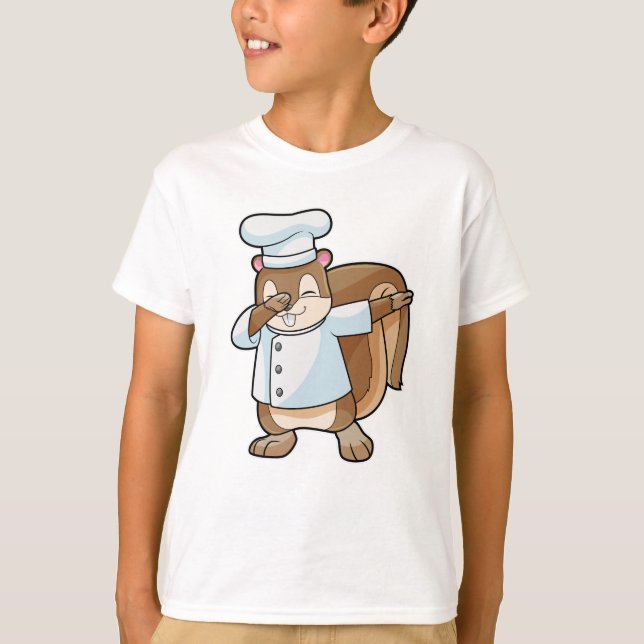 Squirrel as Cook with Cooking apron T-Shirt (Front)
