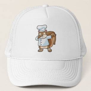 Squirrel as Cook with Cooking apron Trucker Hat