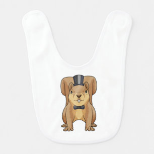 Squirrel as Groom with Suit Baby Bib