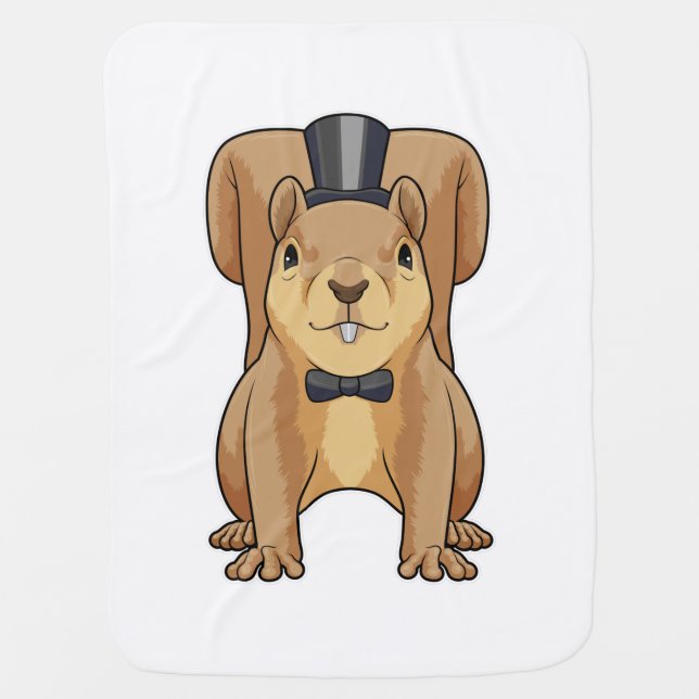 Squirrel as Groom with Suit Baby Blanket (Front)