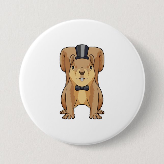 Squirrel as Groom with Suit Button (Front)