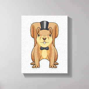 Squirrel as Groom with Suit Canvas Print
