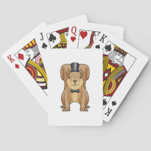 Squirrel as Groom with Suit Poker Cards