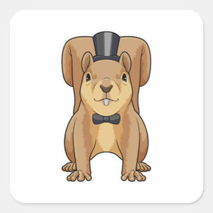 Squirrel as Groom with Suit Square Sticker