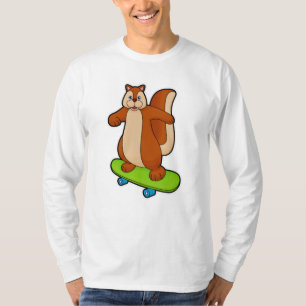Squirrel as Skater with Skateboard T-Shirt