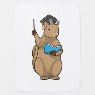 Squirrel as Teacher with Book Baby Blanket