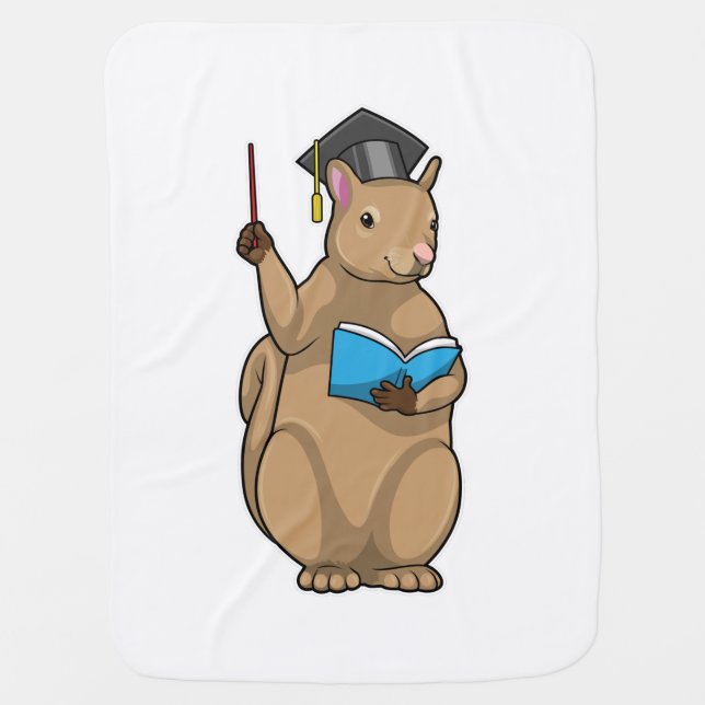 Squirrel as Teacher with Book Baby Blanket (Front)