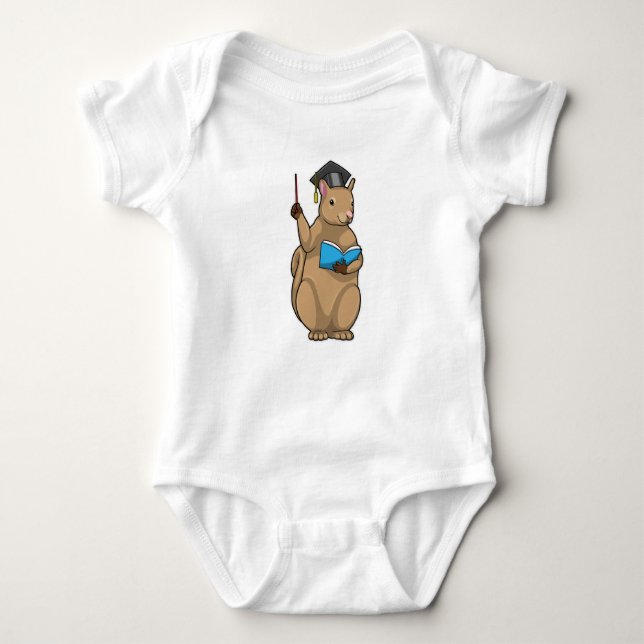 Squirrel as Teacher with Book Baby Bodysuit (Front)