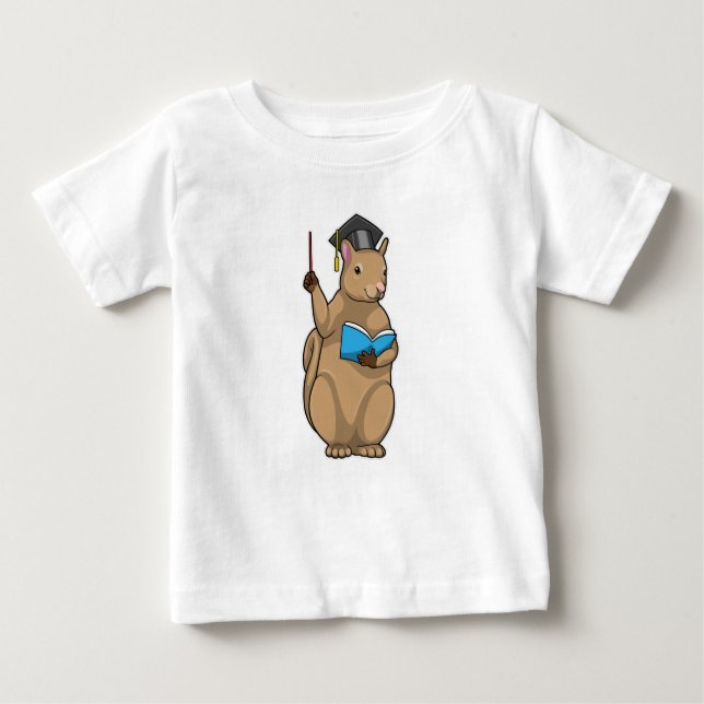 Squirrel as Teacher with Book Baby T-Shirt (Front)