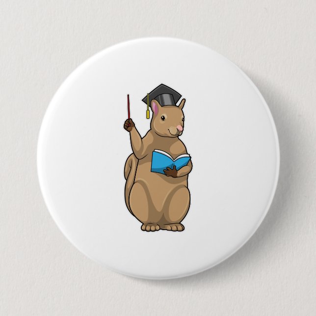 Squirrel as Teacher with Book Button (Front)