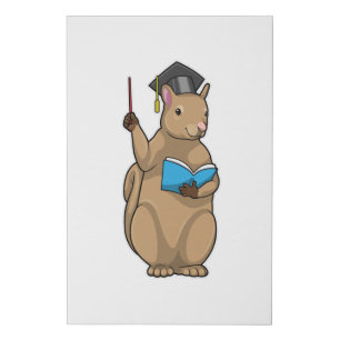 Squirrel as Teacher with Book Faux Canvas Print