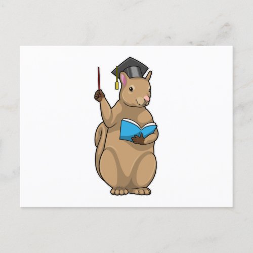 Squirrel as Teacher with Book Postcard