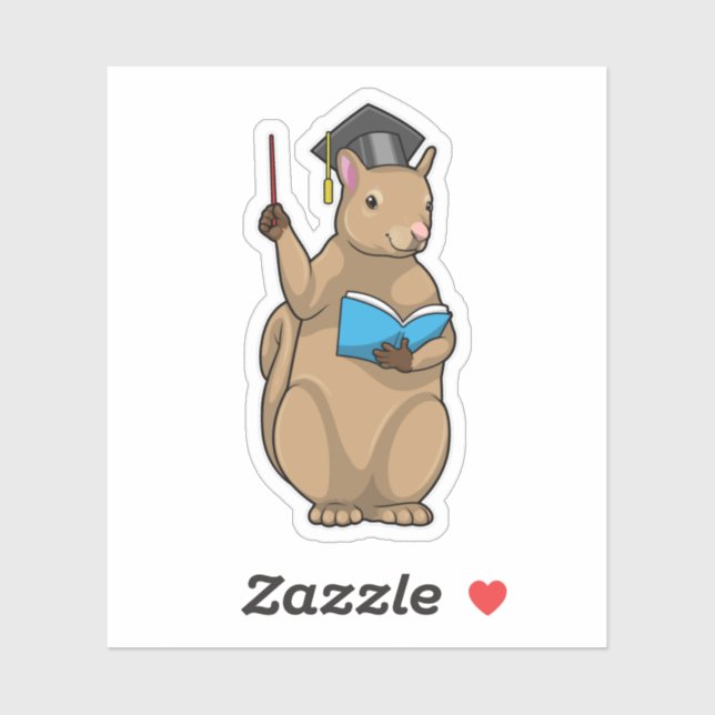 Squirrel as Teacher with Book Sticker (Sheet)