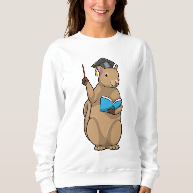 Squirrel as Teacher with Book Sweatshirt (Front)