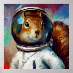 Squirrel Astronaut Poster